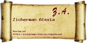 Zicherman Alexia névjegykártya